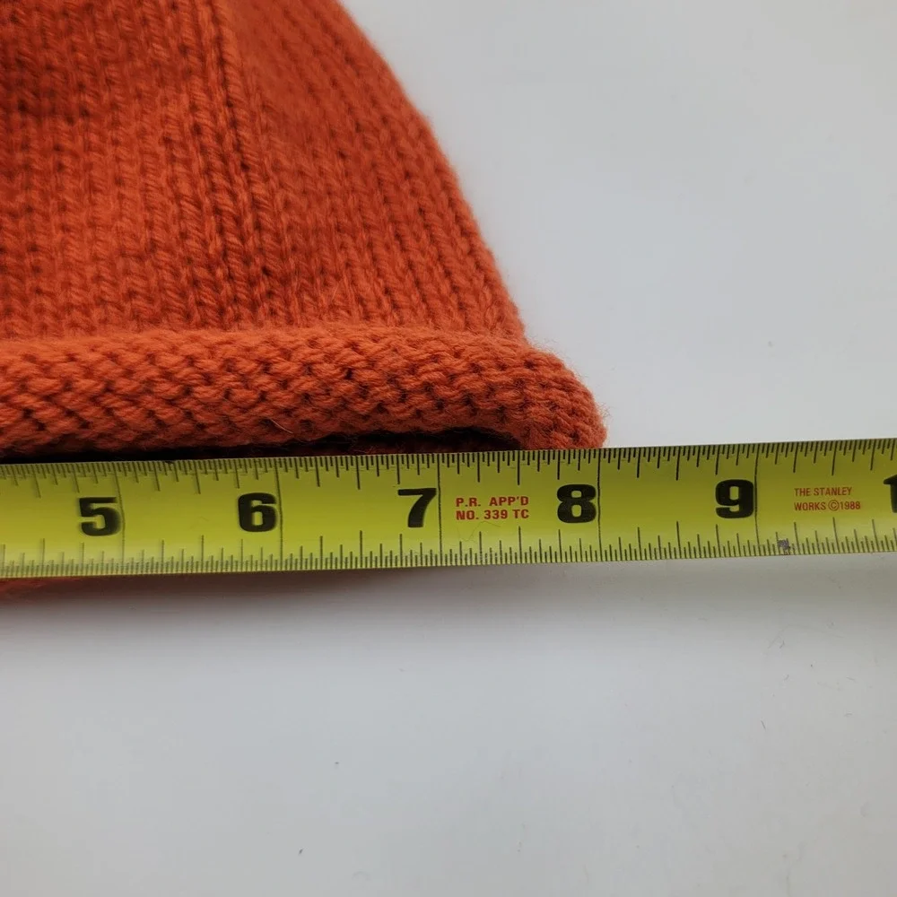 Kids Pumpkin Beanie Orange Knit Fall Halloween Costume Hat with Green Stem